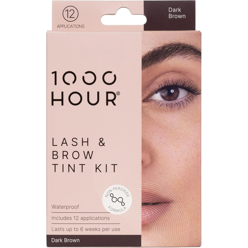 1000 Hr - Lash & Brow Tint Kit Non Peroxide - Dark Brown