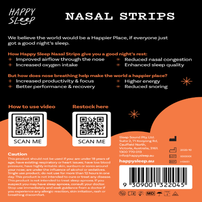 Happy Sleep Nasal Strips x30 [12]