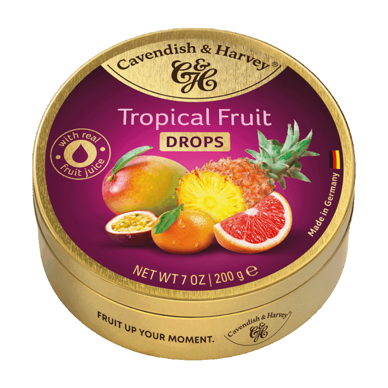 C&H - Tropical Fruit Drops - Travel Tin - 200g (10)