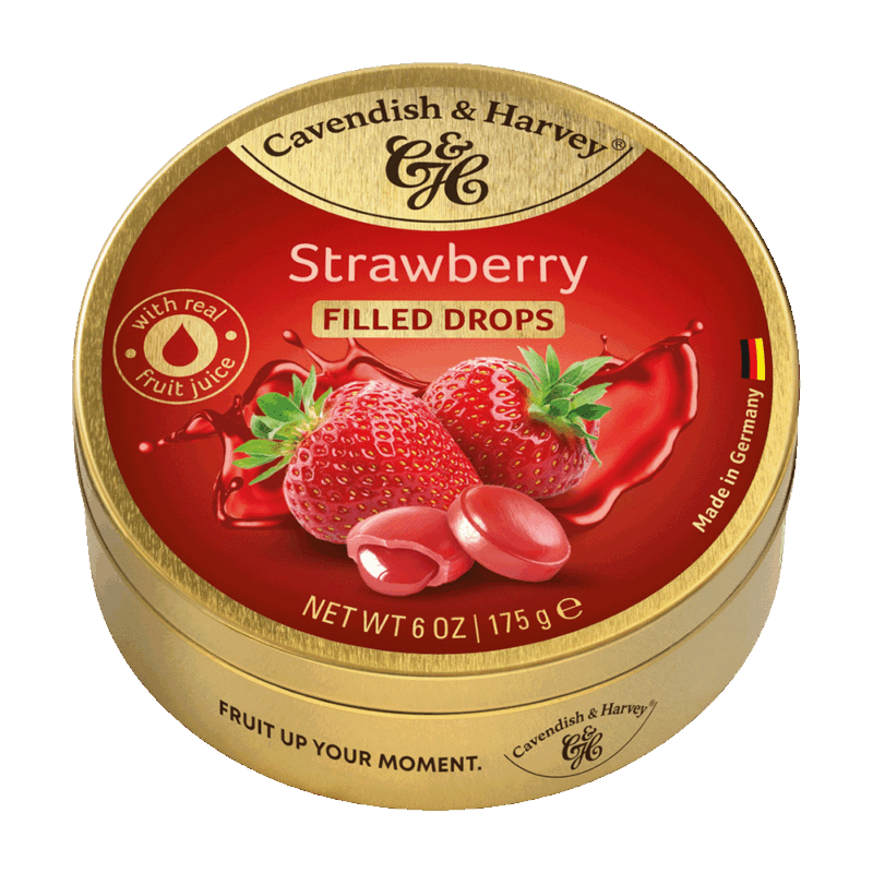 C&H - Strawberry Filled Drops - Travel Tin - 175g (10)