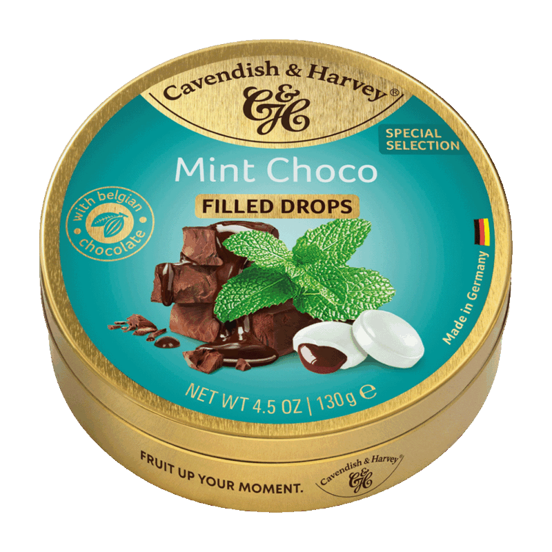 C&H - Filled Mint Choco Drops - Travel Tin - 130g (12)