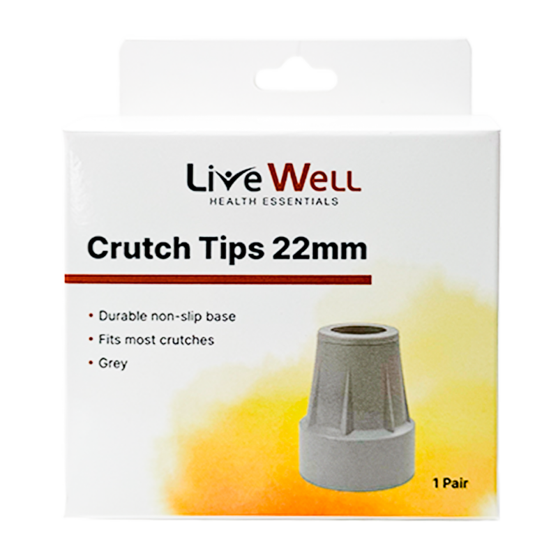 Crutch Tips - Grey - 22mm - 1 Pair - Bemed