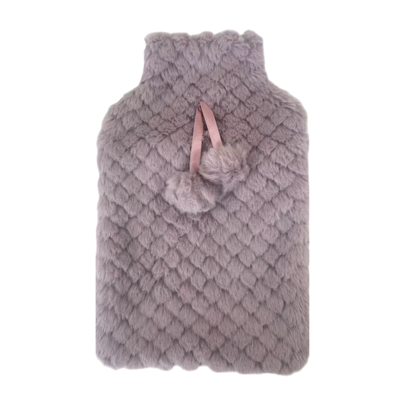 Hot Water Bottle Cover - Plush - Mauve