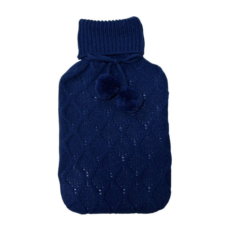 Hot Water Bottle Cover - Cable Knit - Blue