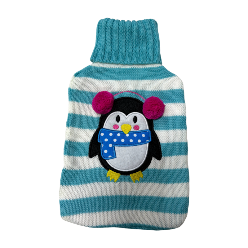 Hot Water Bottle Cover - Knit - Penguin