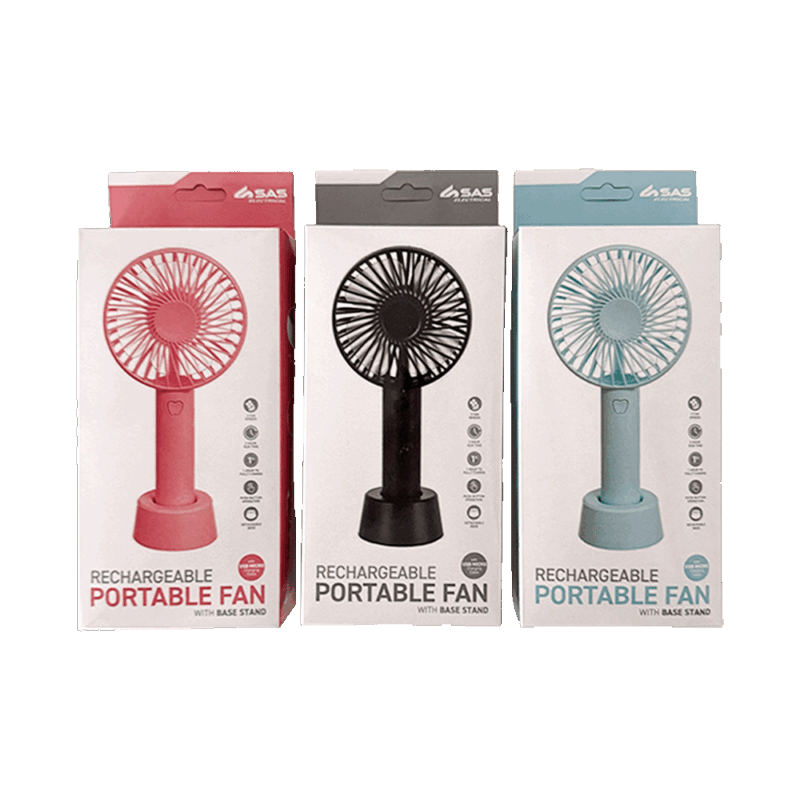 Fan Portable – Rechargeable w/Base Stand 21cm x 10.6cm [3]