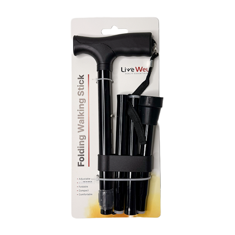 Walking Stick - Folding - Black - 31"-35"