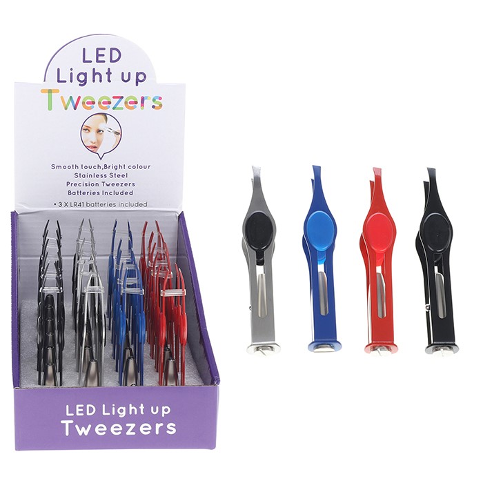 LED Light Up Tweezer - [Display x 24]
