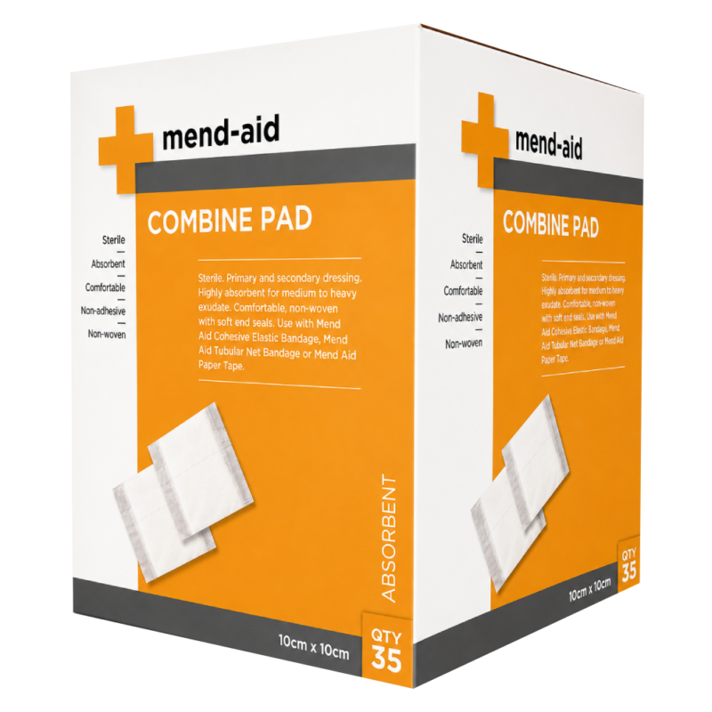 Combine Pad - 10cm x 10cm - 35 Pieces - Mend-Aid