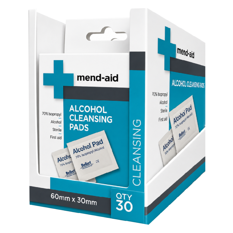 Alcohol Cleansing Pad - 30 Pieces - [Display x 6] - Mend-Aid