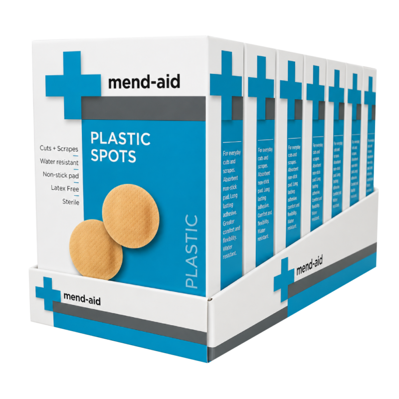 Plastic Spots - 22mm - 60 Pieces - [Display x 6] - Mend-Aid