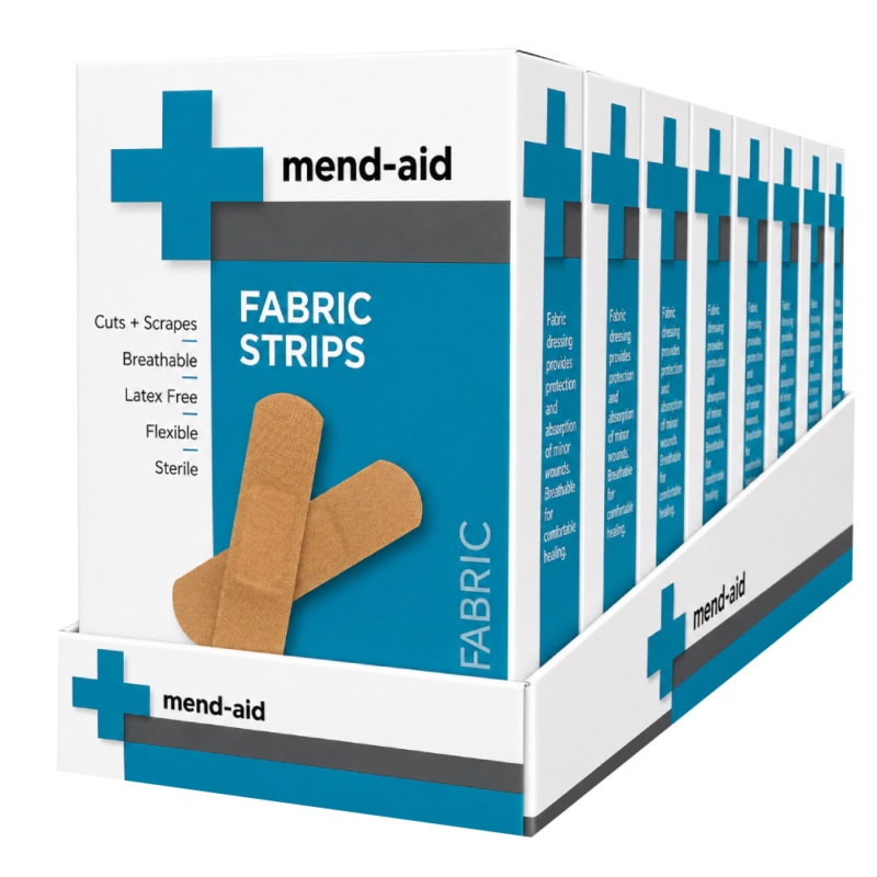 Fabric Strips - 76mm x 19mm - 30 Pieces - [Display x 6] - Mend-Aid
