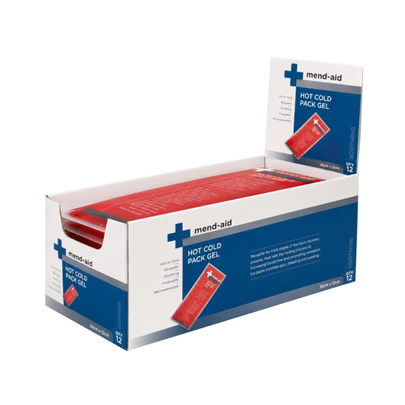 Hot Cold Pack - Gel - 26cm x 12cm - Display x 12 - Mend-Aid