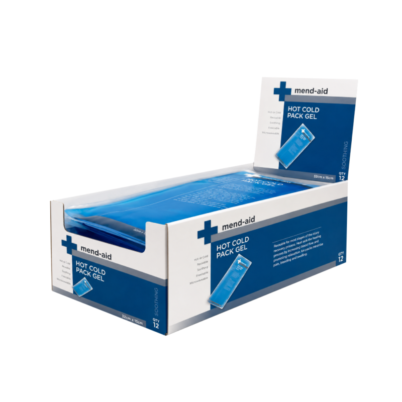 Hot Cold Pack - Gel - 32cm x 15cm - Display x 12 - Mend-Aid