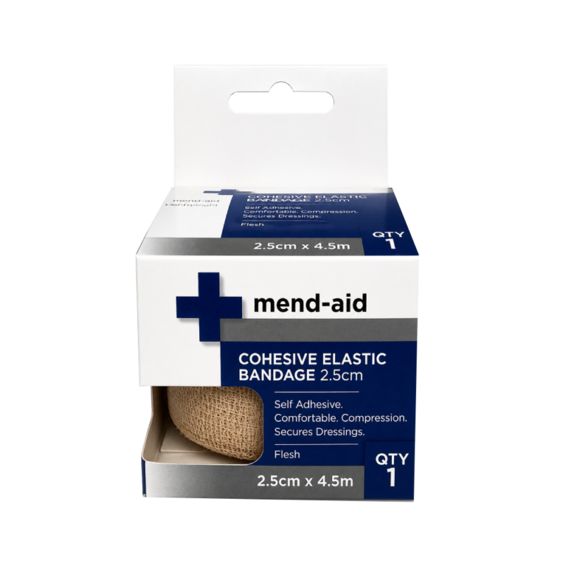 Cohesive Elastic Bandage - Flesh - 2.5cm x 4.5m - Mend-Aid