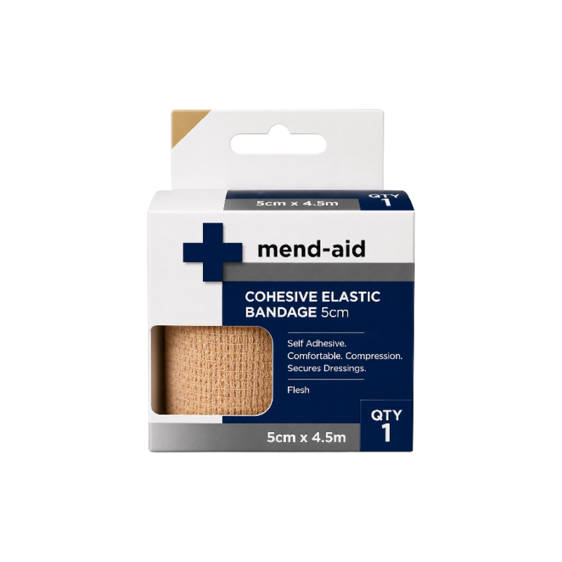 Cohesive Elastic Bandage - Flesh - 5cm x 4.5m - Mend-Aid