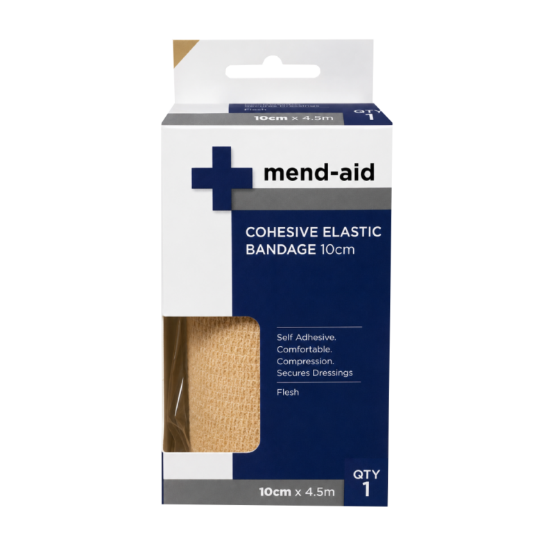 Cohesive Elastic Bandage - Flesh - 10cm x 4.5m - Mend-Aid