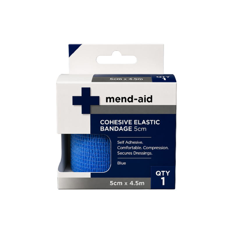 Cohesive Elastic Bandage - Blue - 5cm x 4.5m - Mend-Aid