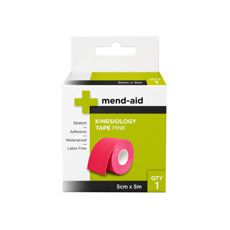 Kinesiology Tape - Pink - 5cm x 5m - Mend-Aid