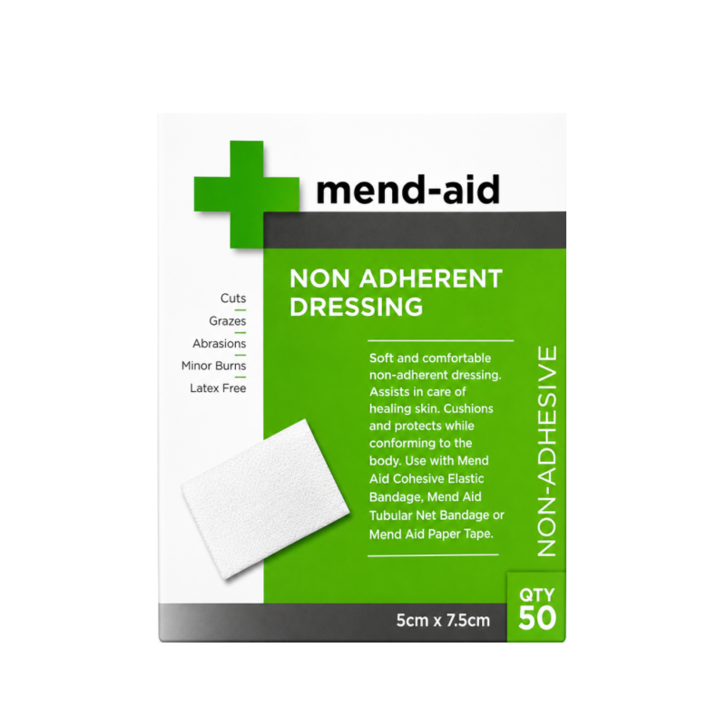 Non Adherent Dressing - 5cm x 7.5cm - 50 Pieces - Mend-Aid