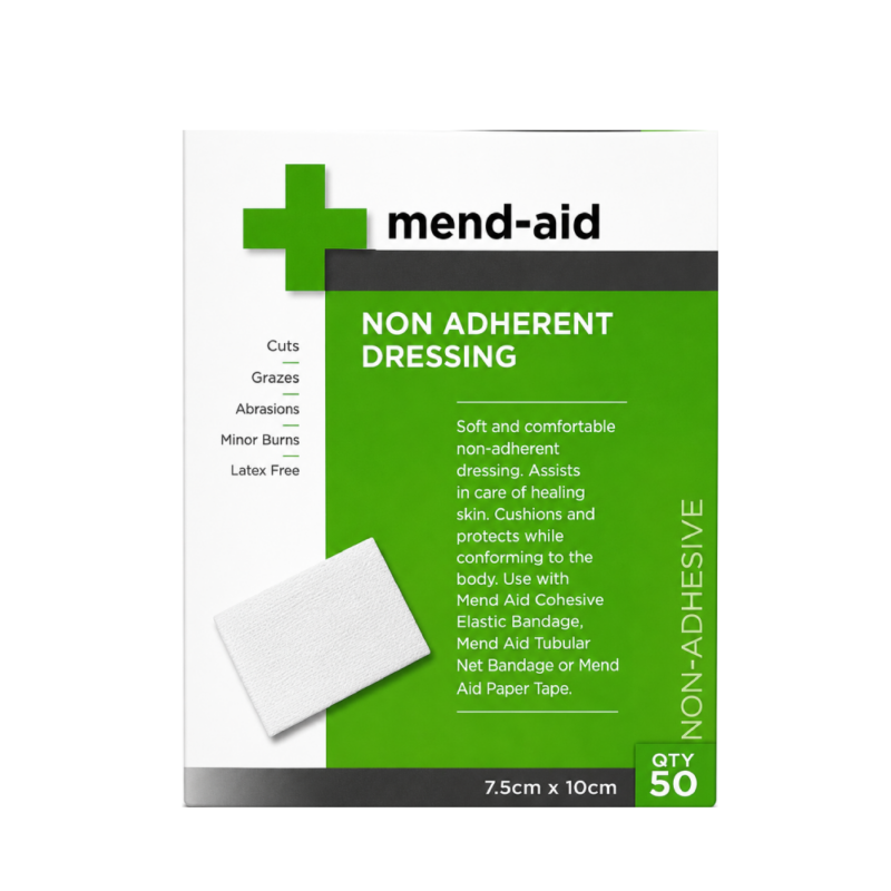 Non Adherent Dressing - 7.5cm x 10cm - 50 Pieces - Mend-Aid