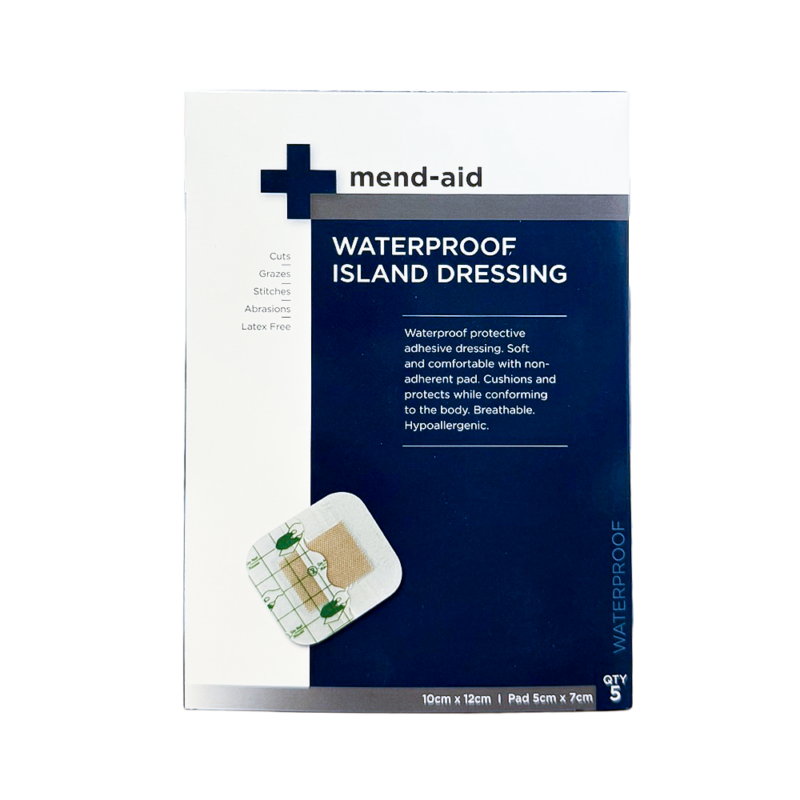 Waterproof Island Dressing - 10cm x 12cm - 5 Pcs - Display x 6 - Mend-Aid