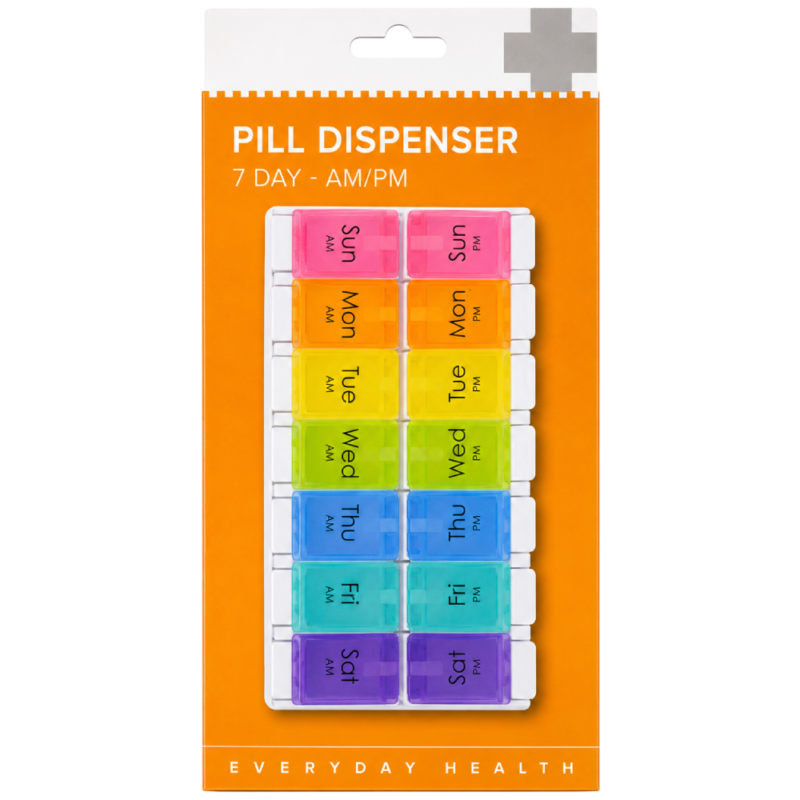 Pill Dispenser - 7 Day - AM/PM - Colour - Bemed