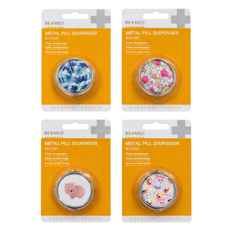 Metal Pill Dispenser - 3 Compartments - Round - Bemed [4]