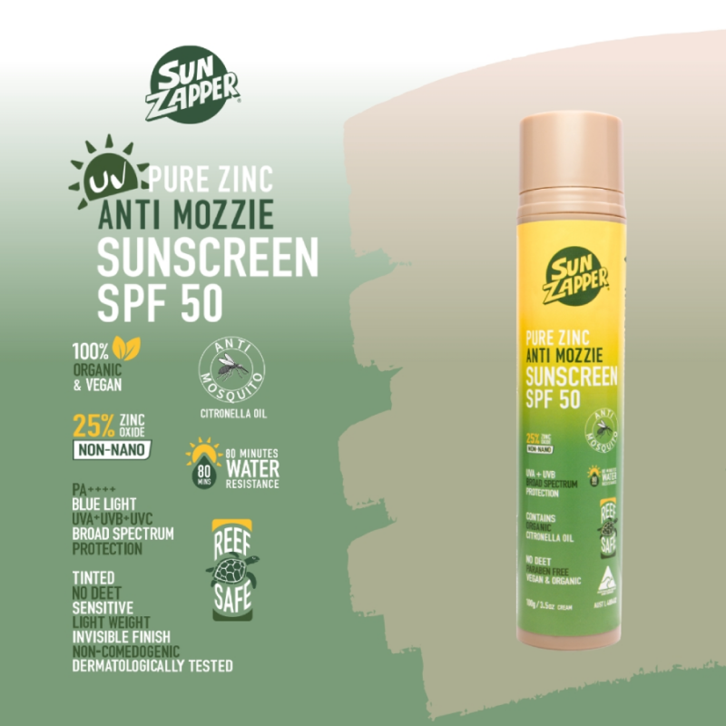 Pure Zinc Anti Mozzie Sunscreen SPF50  - 100g Pump