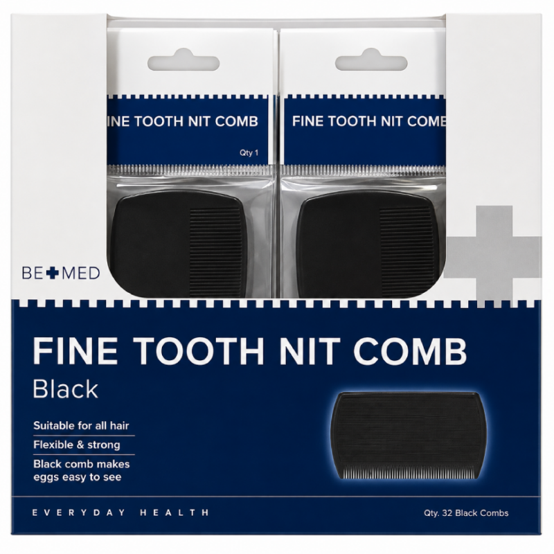 Black Nit Comb - Display x 32 - Bemed