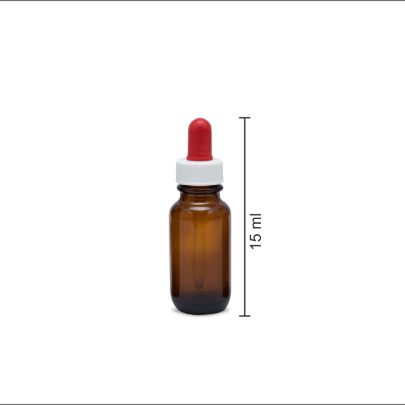 Amber Round & Dropper Glass - 15ml - 20 Pieces