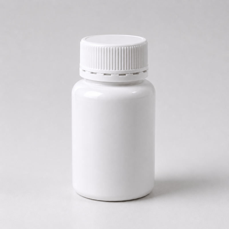White Plastic Bottles Tamper Evident - 100ml - 50 Pieces