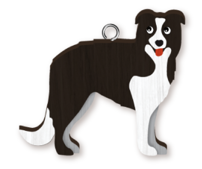 Border Collie Key Ring Pk x4