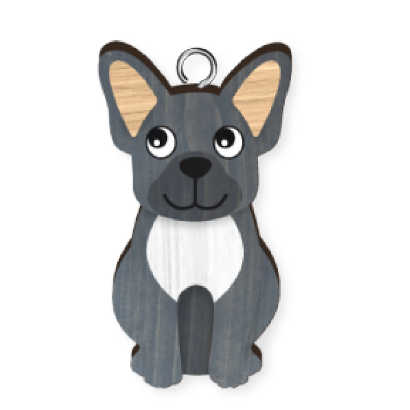 French Bulldog Key Ring Pk x4