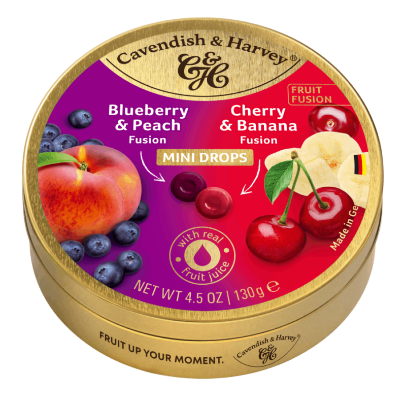 C&H - Mini Drops - Blueberry & Peach/Cherry & Banana - 130g (12)