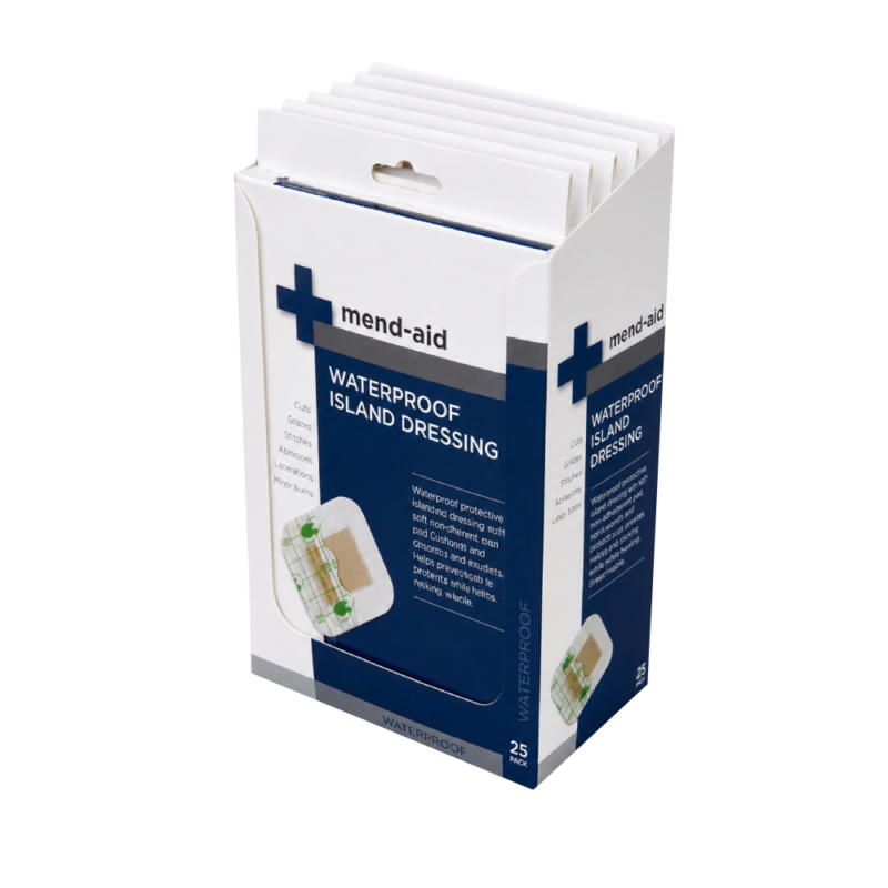 Waterproof Island Dressing - 10cm x 12cm - 5 Pcs - Display x 6 - Mend-Aid