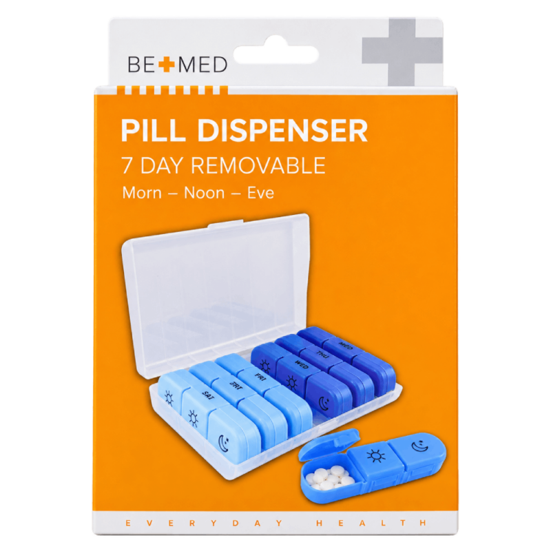 Pill Dispenser - 7 Day Removable - Blue - Bemed