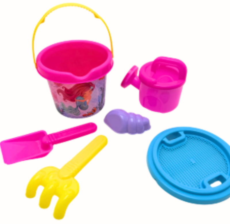 Mermaid Beach Bucket Set - 6 Pce - 22cm