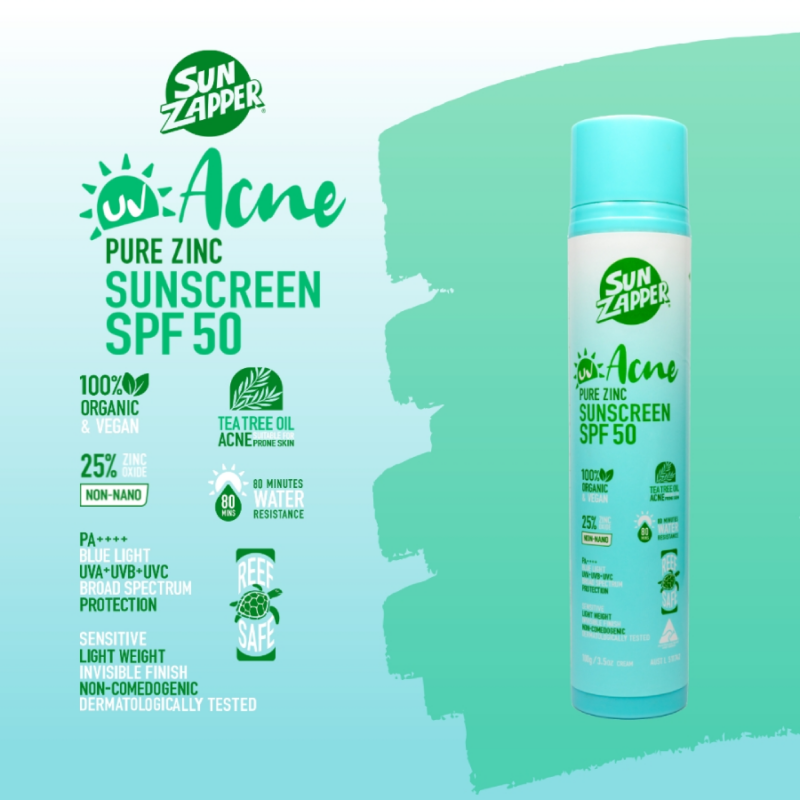 Pure Zinc Acne Sunscreen SPF50  - 100g Pump