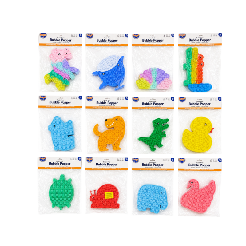 Fidget Bubble Push & Pop - Animal Friends - 12 Designs