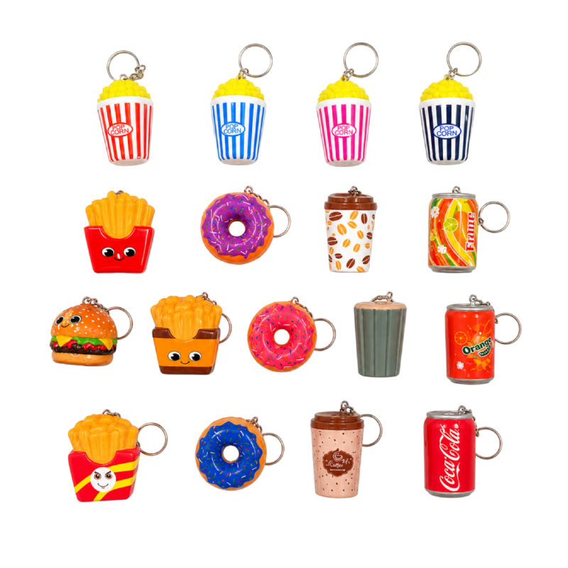 Squishy Squeeze Key Chain Treat - 6 Asstd Designs [48]