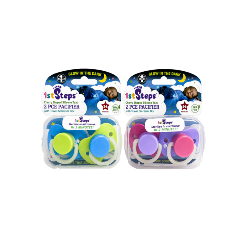 Cherry Shaped Silicone Pacifier - 2 Pieces - 3-6 months or 6 months +