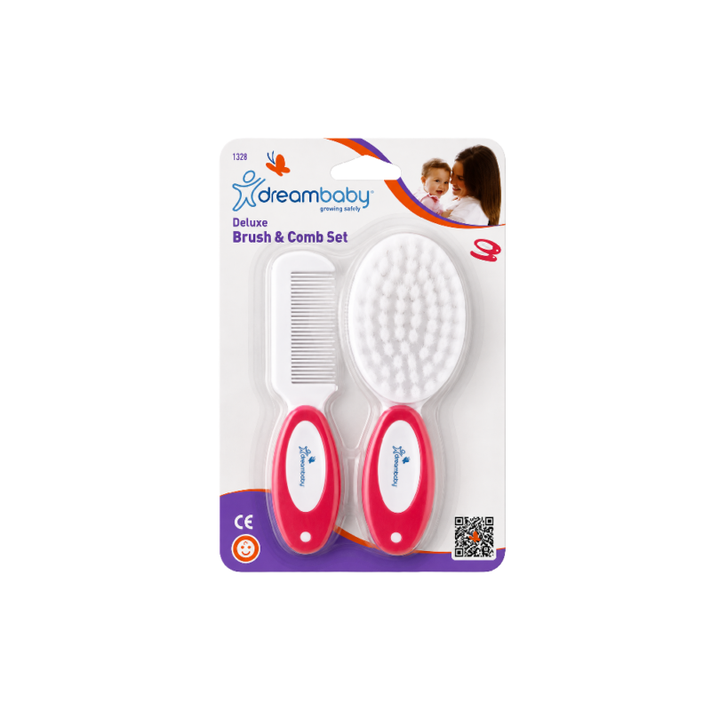 Deluxe Brush & Comb Set - Pink