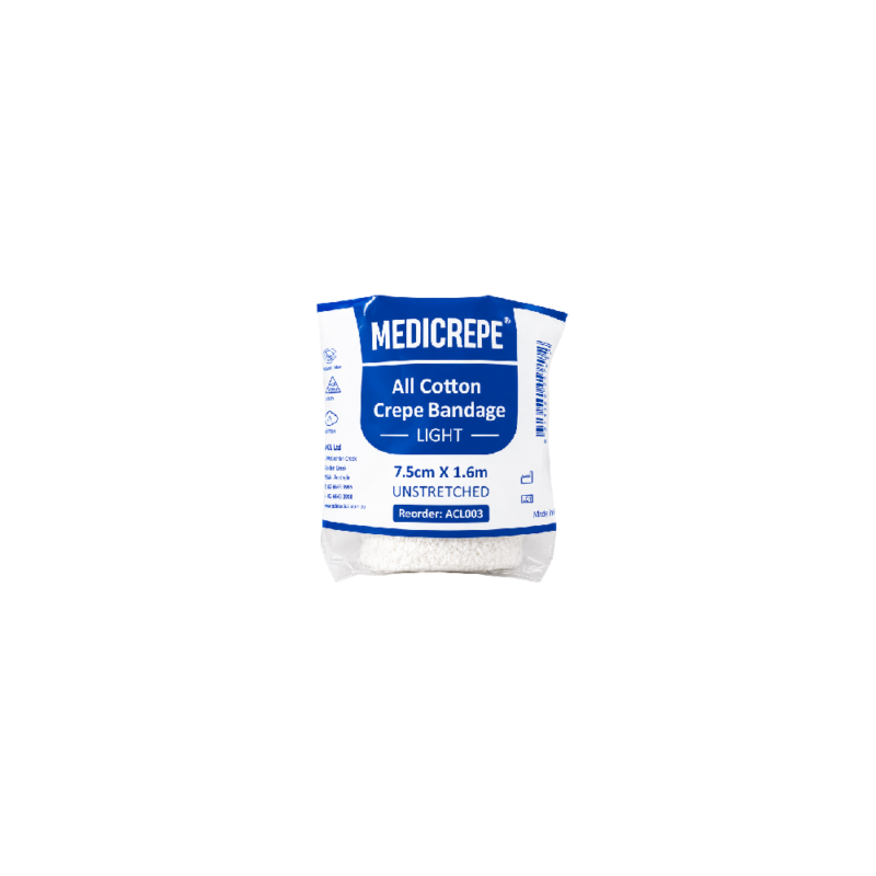 Crepe Bandage - Light - 7.5cm x 1.6m