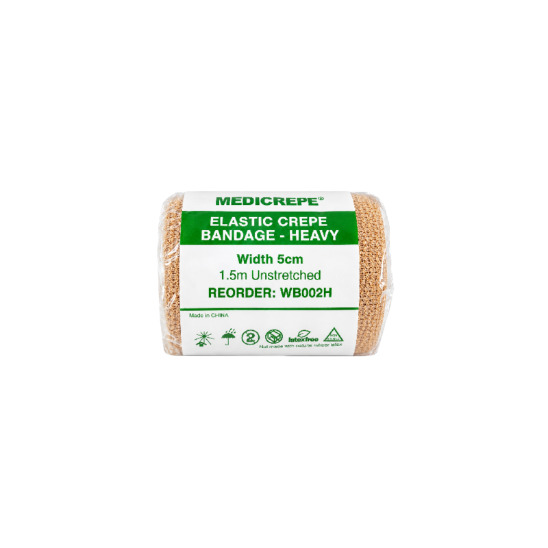 Elastic Crepe Bandage - Heavy - Tan - 5cm x 1.5m