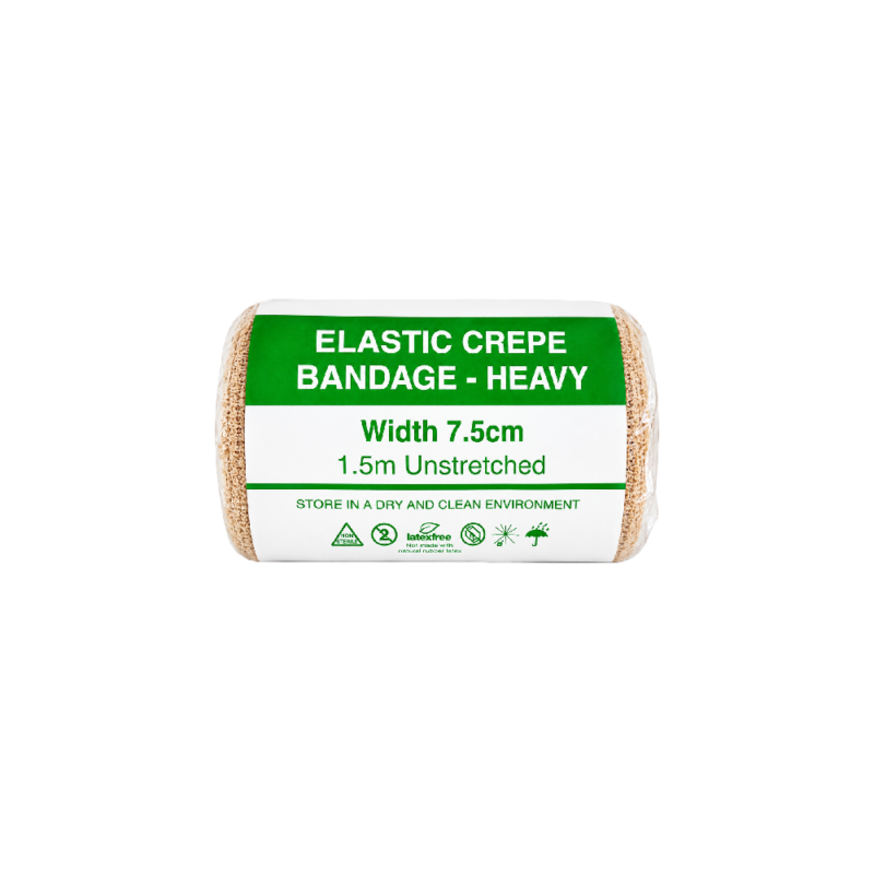 Elastic Crepe Bandage - Heavy - Tan - 7.5cm x 1.5m