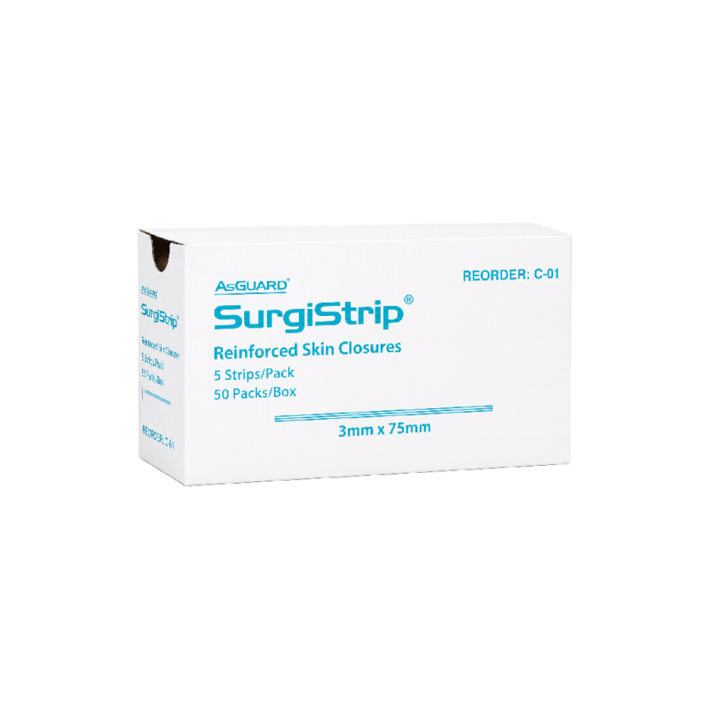 Skin Closures – 3mm x 75mm - 5 Pcs/Pk - 50 Packs/Box - Surgistrip