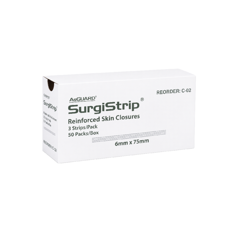 Skin Closures - 6mm x 75mm - 3 Strips/Pk - 50 Pks/Box - Surgistrip