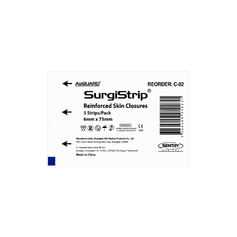 Skin Closures - 6mm x 75mm - 3 Strips/Pack - Surgistrip