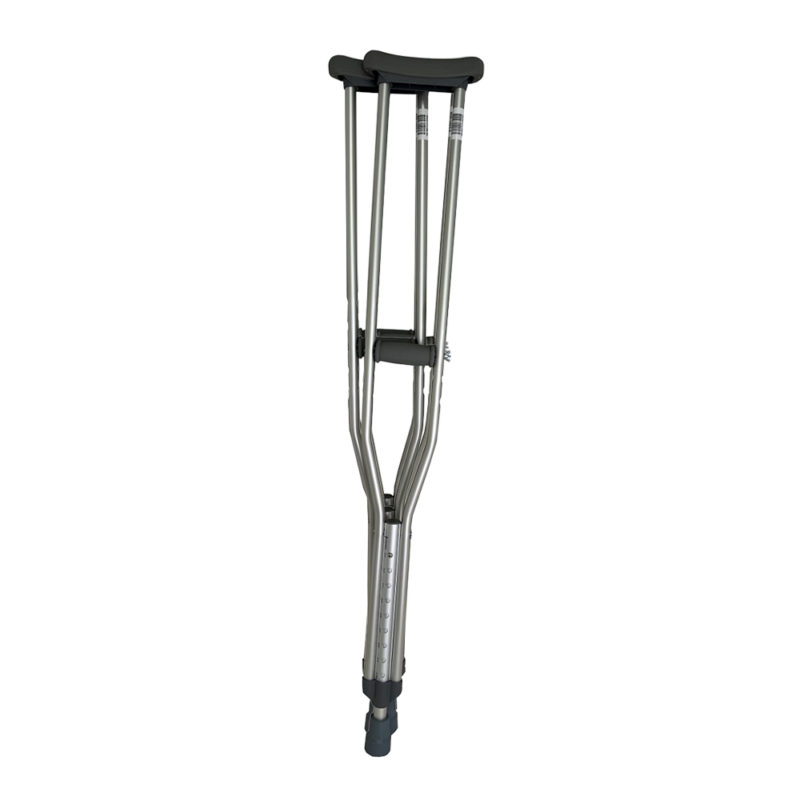 Underarm (Pushbutton) Crutches  - Adult - Silver - 5ft 2in - 5ft 10in - Pair